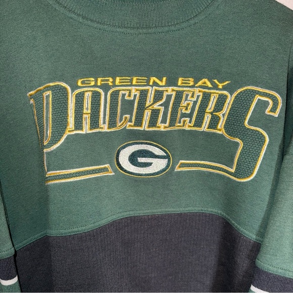 VINTAGE NFL LEE SPORTS GREEN BAY PACKERS embroidered two tone crewneck XL - Picture 4 of 5